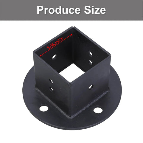 Heavy Duty Metal Post Base Anchors For Fence Railings Privacy Panels Gazebos Pergolas And Mailbox Brackets Built To Last For Backyard Projects And Pro Contractors, showing size.