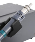 Close-up of Powerful 1000W Hot Air Rework Station 110V with hot air gun in holder, showing digital LCD display