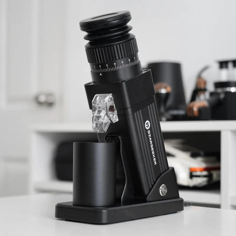 Legendary Electric Coffee Grinder With 55mm Titanium Conical Burr And Dead Straight Stepless Dial Featuring Anti Static Tech for home use.
