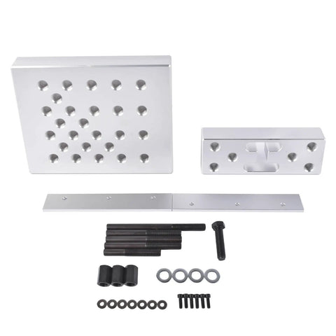 Heavy Duty Universal Drill Press Support Block Plate Tool Set Featuring 30 Ton Hydraulic Shop Press Plates For Bearing And Bushing Removal And Installation Wheel Hub And Suspension Repair Ready, aluminum plates and bolts