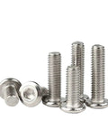 304 Stainless Steel Flat Hex Socket Head Furniture Rivet Screws Connectors Bolts Set M3 M4 M5 M6 M8 80mm Length for Woodworking