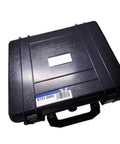 Dead On Accuracy Digital Surface Roughness And Finish Tester Featuring Portable Ergonomic Grip And Bright LCD Screen For Zero Sweat Machining Quality Checks Sealed In Box, closed black carrying case.