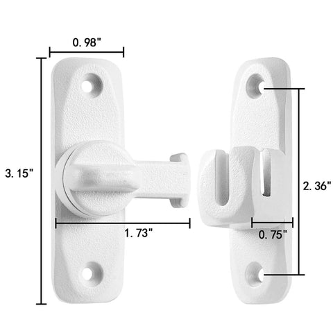 Matte White 90 And 180 Degree Barn Door Latch Zinc Alloy Flip Lock for Cabinets Gardens Barn Bathrooms and Windows