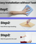 Easy installation steps for 18 Pack Self Adhesive Acoustic Panels For Walls High Density Soundproof Foam Tiles 12 Inch Square White Squares.