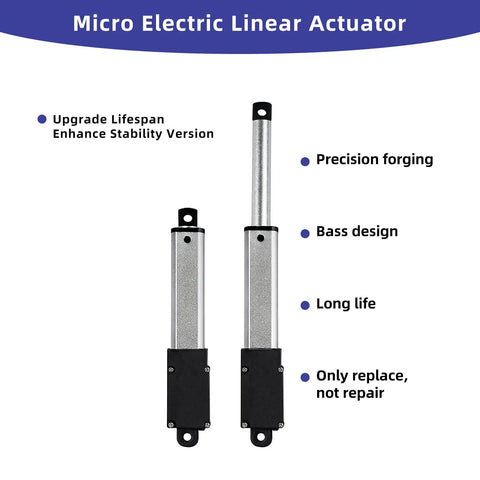 4 Inch Beefy 120N 12V Electric Linear Actuator With 100mm Stroke, 5 To 8 Inch Extended Reach, 0.6 Inches Per Second Travel