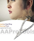 Set Of 2 Ring Opening And Ring Closing Pliers For Body Piercing Captive Bead Tools Stainless Steel With Red Dip Finish Durable And Easy Grip Ideal For Piercing Jewelry Making And Maintenance
