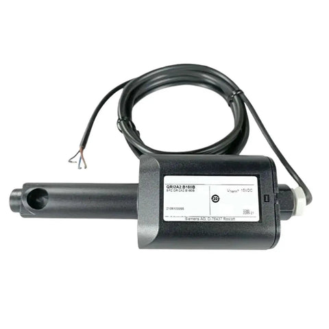 Heavy Duty Brown Flame Detector QRI2B2B180B1 QRI2A2 with black body and sensor cable for industrial fire tracking.