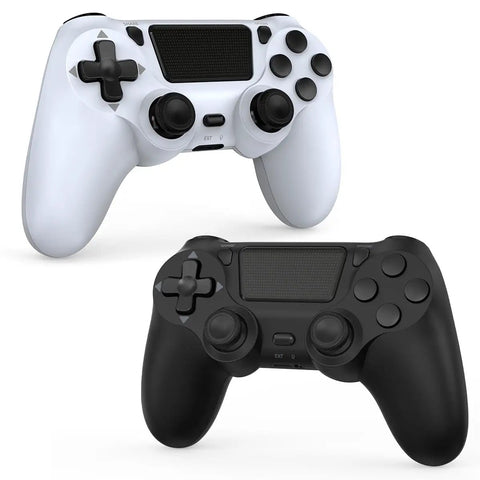 Two Pack Wireless Controllers For PS4 Pro And Slim Black White Color With Dual Vibration, 6 Axis Motion, Touch Pad, Share Button