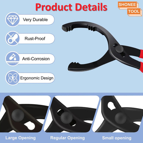 12 Inch Adjustable Oil Filter Wrench With Jaw Capacity From 60 To 102 Mm Ergonomic Design Details