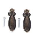Two Pack Antique Bronze Single Hole Handle Pulls For Wooden Furniture Cabinets Cupboards Drawers Wardrobes And Doors 60x18mm with screws