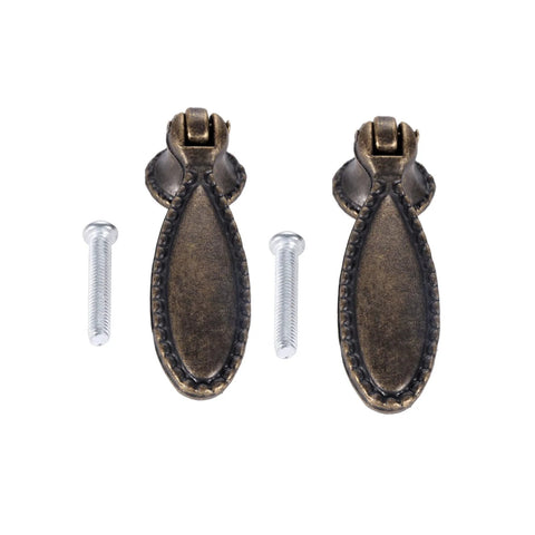 Two Pack Antique Bronze Single Hole Handle Pulls For Wooden Furniture Cabinets Cupboards Drawers Wardrobes And Doors 60x18mm with screws