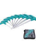 Chilled T Handle Hex Wrench Set with 9 Double Head Chrome Steel Keys Featuring Non Slip PP Grip For Home Furniture Repair And Auto Maintenance In Cool Storage Bag, 9-piece set