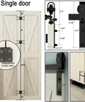 Bi Folding Sliding Barn Door Hardware Kit For Double 16 Inch Bifold Doors, wall mount rollers, track close-up, single door view