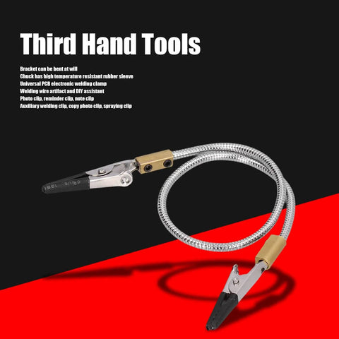 Flexible Adjustable Third Hand Clamp for Electronics and Crafts Pro Grade Alloy Steel Soldering Stand with dual clamps