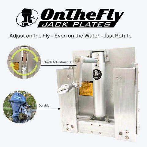 Adjustable Manual Boat Jack Plate For Up To 30HP Outboard Motors High Grade Marine Aluminum Construction with fast adjustments.