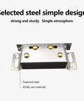 Push To Open Cabinet Latch Set 2 Pack Stainless Steel Silver Double Roller Door Catch shown in close-up view