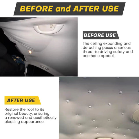 60 Piece Car Roof Headliner Repair Kit With Install Tool And Snap Rivets for fixing sagging ceiling in vehicles.