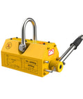 Bulletproof Heavy Duty Magnetic Lifter With Quick Release Lever Permanent Steel Plate Grabber Tough As Nails 2200 Pound Rating shown in yellow with lever.
