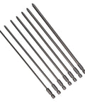 Top Notch Long Screwdriver Bits Set With 6.35mm Shank And 200mm Length For Heavy Duty Electric Drill Jobs Featuring Magnetic Phillips PH1 PH2 Heads Made From Tough Steel For Reliable Performance Every Single Time On Any Project You Got Going, seven steel bits