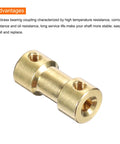 Brass Shaft Coupling 4mm to 5mm 2 Pack With Screws and Hex Wrench Flexible Motor Shaft Connector, close-up view