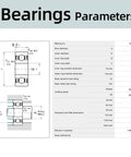 Technical diagram and specifications for Five Pack 5116 Ball Bearings With Blue Rubber Seals And 1985 PTFE Coated Washers For RC Cars.