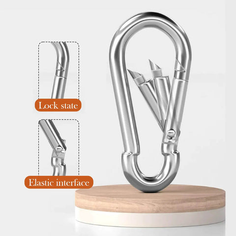 Heavy Duty Pulley System Kit Open Pulley Block With 32Foot Nylon Rope And Hooks For Easy Lifting And DIY Projects Durable Steel Construction Chrome Plated Finish, chrome carabiner lock