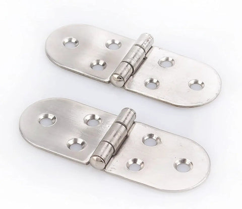 6-Piece Stainless Steel Flush Mount Cabinet Door Hinges, Semicircle Design, 80x30x2 Mm, Heavy Duty Sleek Dope Hardware shown close-up
