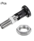 Pro Grade Three Pack Stainless Steel Ball Nose Spring Plungers With M12x1.5 Threads And A Six Millimeter Pin Diameter Self Locking Retractable Index Hardware Built Tough For Zero Hassle Jobs with bolt and nut.