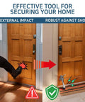 Heavy Duty Kickdown Door Stopper Set Of Four Built Tough Bottom Door Holders with adjustable rubber pads securing a wooden door.