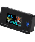 Open Transformer AC Multimeter Digital Energy Meter KWSAC300-100A with 360 Degree Color LCD displaying voltage and current readings