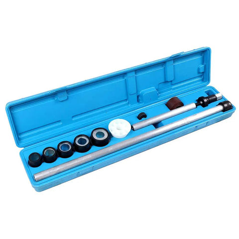 All In One Universal Engine Bearing Installation And Disassembly Tool Kit With Driving Shaft And Split Driving Plates in blue case