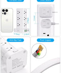 Power Strip Tower With 12 AC Outlets And 4 USB Ports 2 USB C 2 USB A For Home Office Dorm Room Flat Plug Surge Protector