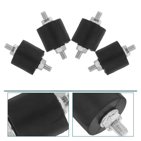 4 Pcs M8 Anti Vibration Mounts With Nuts For Air Compressor Shock Absorber Feet And Vibration Isolation Pads To Cut Industrial Equipment Noise and black rubber threaded mounts
