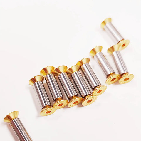 10 Pieces Knife Handle Hardware Kit M4 Screws Nuts Bolts Rivets With Flat Hex Head Gold Finish For Knife Repair Custom Grips And Gear Building Dope Quality