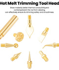 Eight Piece Copper 3D Printer Smoothing Tool Kit With Gold Tips And Connector Pro Grade Finishing Set - eight gold tool heads