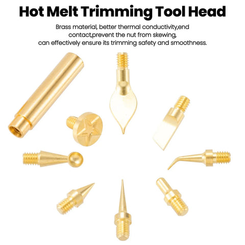 Eight Piece Copper 3D Printer Smoothing Tool Kit With Gold Tips And Connector Pro Grade Finishing Set - eight gold tool heads