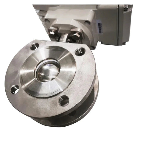 2 Inch 12 Volt Electric V Type Modulation Ball Valve For Industrial Irrigation Systems Delivers Precise Water Flow Control Built Tough For Heavy Duty Use Everyday stainless steel flange view