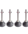 Heavy Duty Leveling Feet Set 4 Pcs M6 Thread Size D30 Base for tables, chairs, sofas, workbenches, with nylon and rubber bases.
