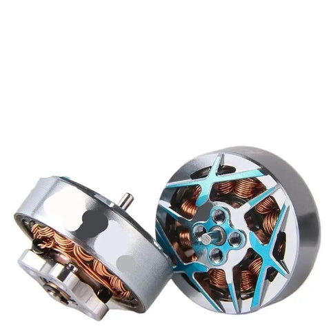 Beefy FPV Brushless Motor 1604 KV2850 6S Or KV3800 4S with 2mm shaft, visible copper wiring detail and mounting base.