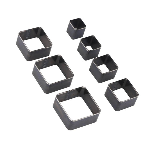 Top Shelf Seven Piece Leather Cutting Die Set Rectangle Punch Stamps For Wallets And Bags High Density Alloy Steel Craft Dies 20 To 50 Mm Precision Cutter Blocks With Smart Storage Case For Weekend Warriors