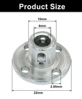Front view of 6mm Flange Shaft Coupling Connector, precision-machined electroplated iron for DIY RC model motors, showing product dimensions.
