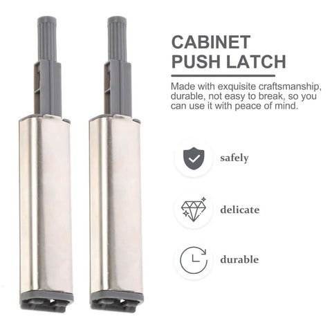 4 Pack Push To Open Cabinet Latches For Cabinets And Drawers Easy Install Iron And Plastic Hardware
