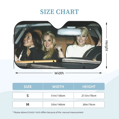 Funny Windshield Sun Shade For Cars Blocks UV Rays And Heat Front Window Sunshade Waterproof Polyester 51 By 27.5 Inches Size Chart