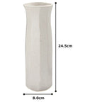 MR-1-2503 Hechimon Large Vertical White Vase Flower Base Ceramic Beveled Pottery With Granite White Finish Shigaraki Style
