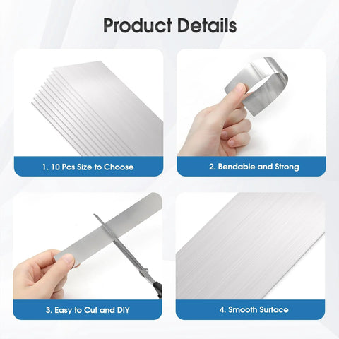 Leveling Shims Set For Precision Alignment In Machinery And Automotive With 30 Pcs Of 304 Stainless Steel Strips In Ten Thicknesses
