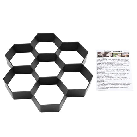 Hexagon Concrete Molds 11.6 x 11.6 Inch Reusable Paver Moulds Walkways Patios Garden Paths Durable PP Material No Fuss Stepping Stone Set