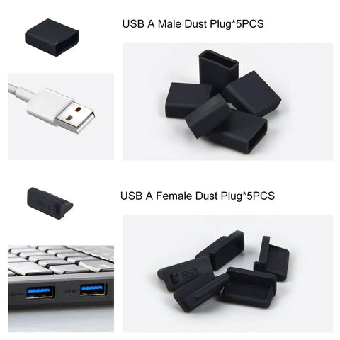 Ultimate USB Port Dust Plug Kit with 30 Silicone Caps for USB Type C USB A Micro USB iPhone 12 13 14 Charging Ports