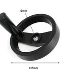 Foldable Hand Wheel With Folding Revolving Handle For Milling Machine, 12mm x 125mm, black aluminum alloy construction