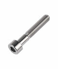 Titanium M7x40 Hex Socket Bolt side view, 6AL4V Grade 5 Titanium Alloy, 1mm pitch, 7mm diameter, for drones and robotics.