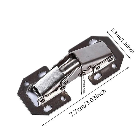 1, 3, Or 5 Piece Cabinet Hinge Set With No Drill Hole 90 Degree Hydraulic Soft Close Cupboard Door Hinges Includes Screws For Easy Furniture Hardware Upgrade, showing metal hinge dimensions